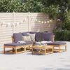 vidaXL 6 Piece Garden Lounge Set with Cushions Solid Wood Acacia