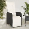 vidaXL Reclining Garden Chairs 2 pcs with Cushions Black Poly Rattan