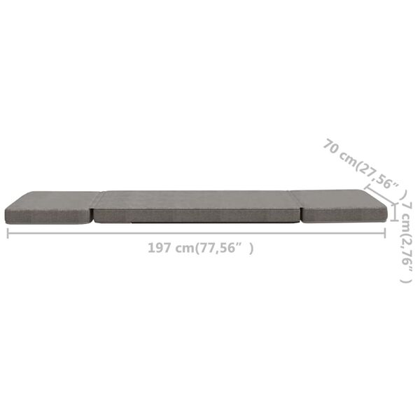 vidaXL Folding Floor Chair Light Grey Fabric