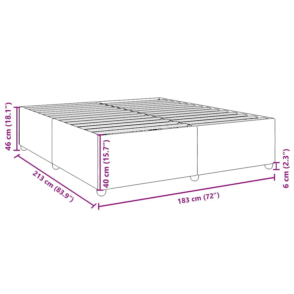 vidaXL Bed Frame without Mattress Dark Grey California King Fabric