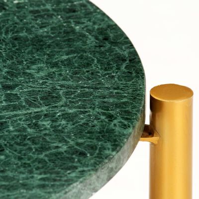 vidaXL Coffee Table Green 60x60x35 cm Real Stone with Marble Texture