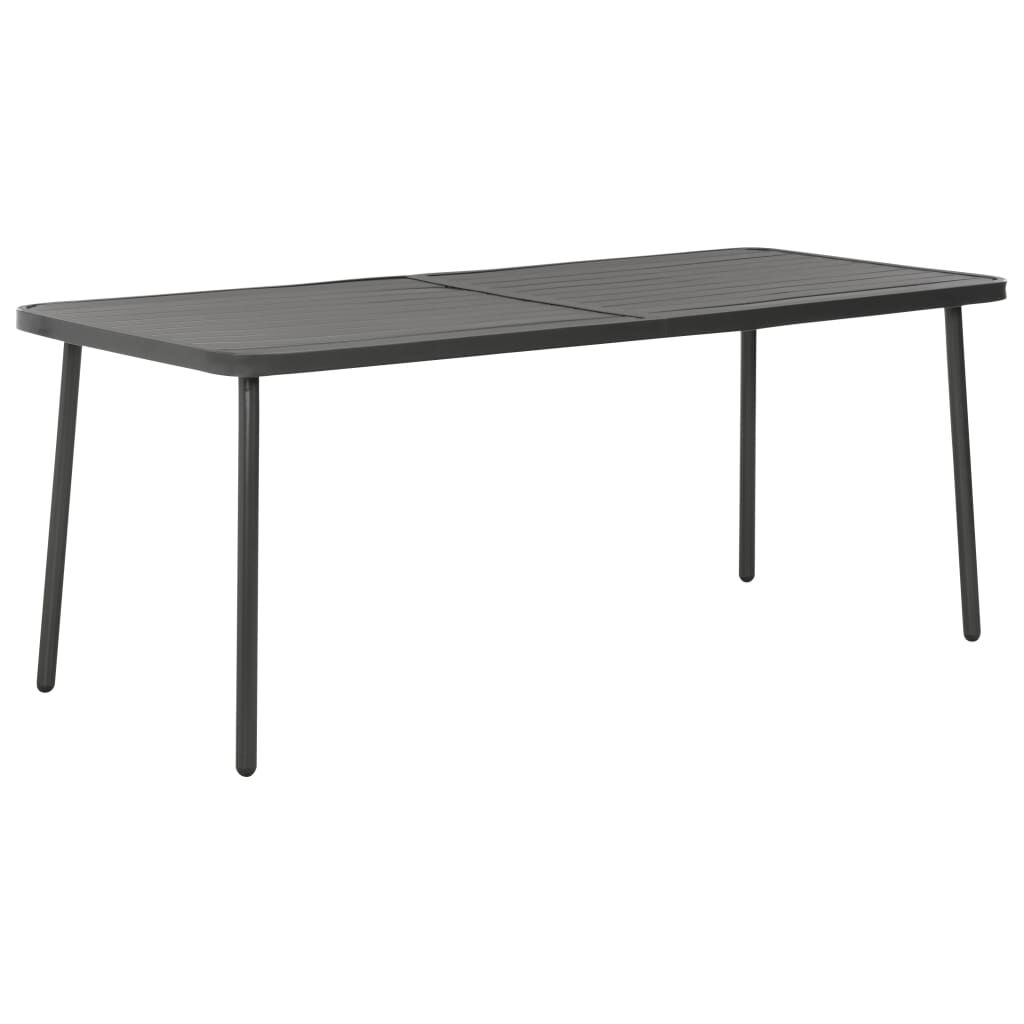 vidaXL 9 Piece Outdoor Dining Set Steel Dark Grey