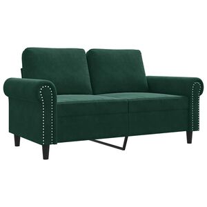 vidaXL 2-Seater Sofa Dark Green 120 cm Velvet