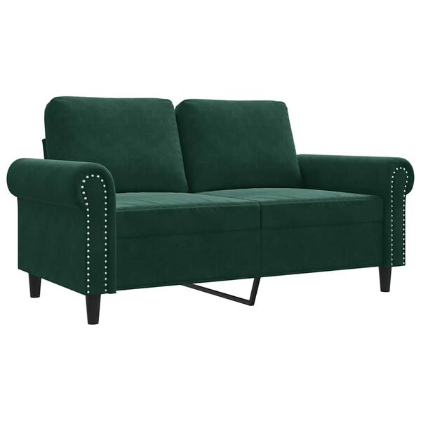 vidaXL 2-Seater Sofa Dark Green 120 cm Velvet