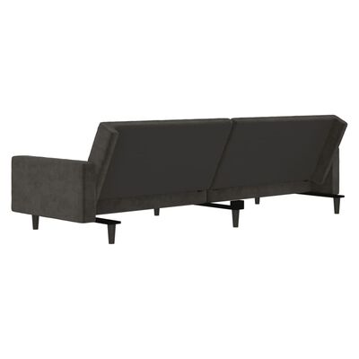 vidaXL 2-Seater Sofa Bed Dark Grey Velvet