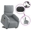 vidaXL Electric Stand up Massage Recliner Chair Light Grey Fabric