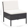 vidaXL 3 Piece Garden Lounge Set with Cushions Poly Rattan Black