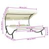 vidaXL Outdoor Lounge Bed with Canopy and Pillows Cream White
