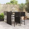 vidaXL 5 Piece Garden Bar Set Black Poly Rattan