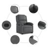 vidaXL Stand up Recliner Chair Grey Faux Leather