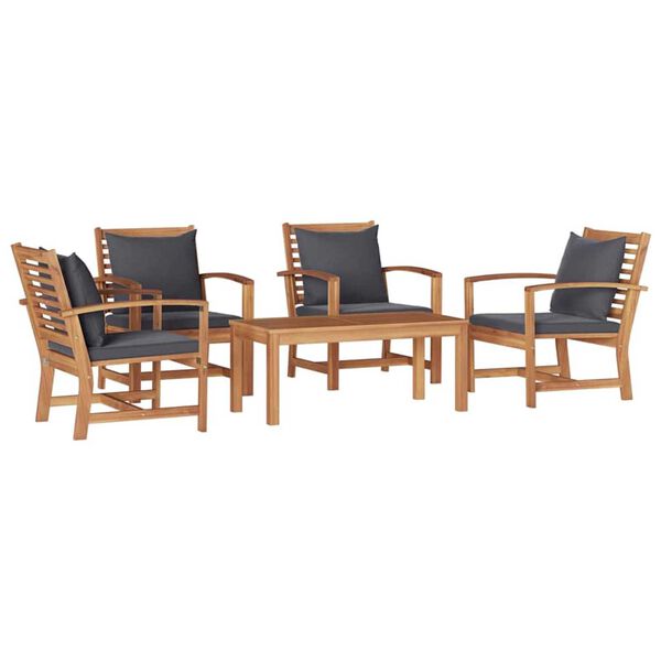 Garden Sofa Set 5 pcs Natural Solid teak wood