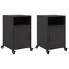 vidaXL Bedside Cabinets 2 pcs Black 36x39x59 cm Steel