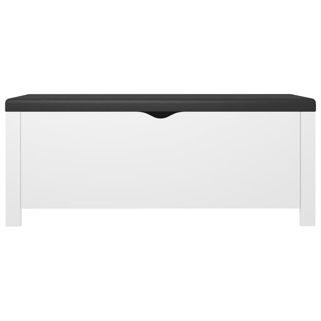 vidaXL Storage Box with Cushion White 105x40x45 cm
