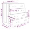 vidaXL Sideboard HAMAR Dark Grey 79x40x80 cm Solid Wood Pine