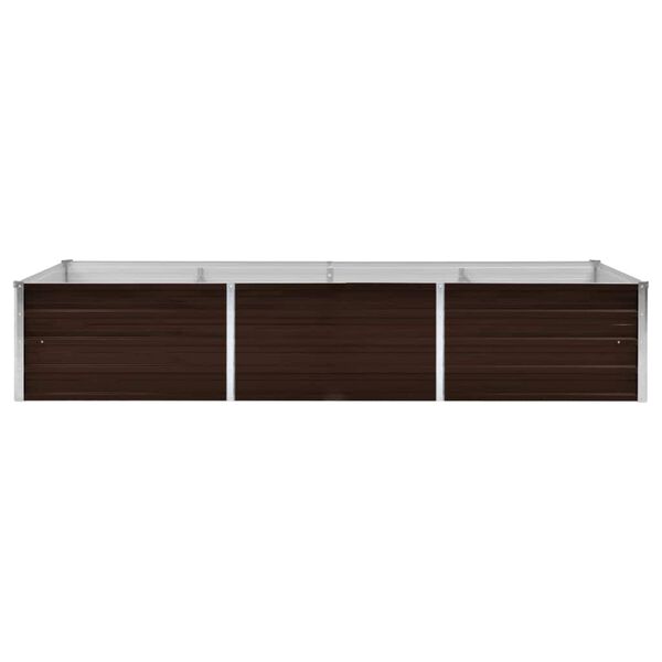 vidaXL Garden Raised Bed Brown 240x80x45 cm Galvanised Steel