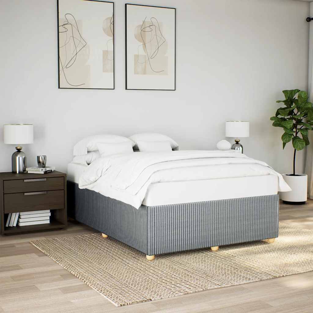 vidaXL Bed Frame without Mattress Light Grey Full Fabric