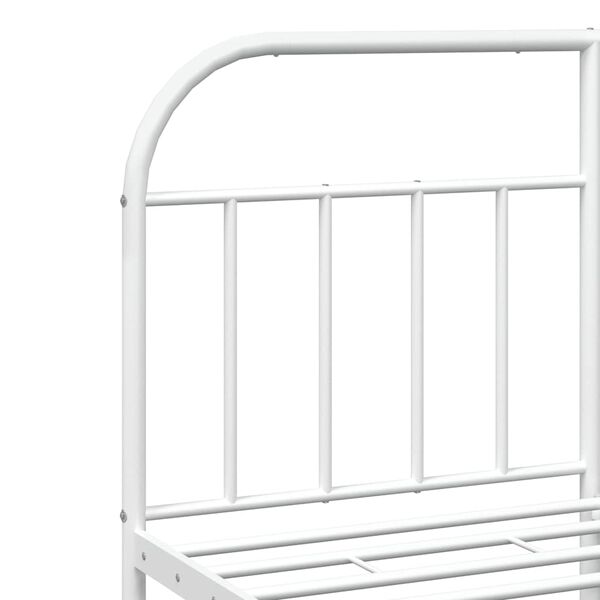 vidaXL Metal Bed Frame without Mattress with Footboard White 183x213cm