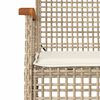 vidaXL 7 Piece Garden Dining Set with Cushions Beige Poly Rattan