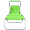 vidaXL Folding Sun Lounger with Canopy Steel Apple Green