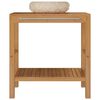 vidaXL Bathroom Vanity Cabinet Solid Teak with Sink Marble Cream