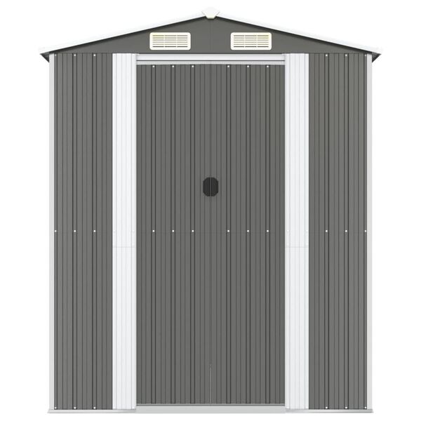 vidaXL Garden Shed Light Grey 192x440x223 cm Galvanised Steel