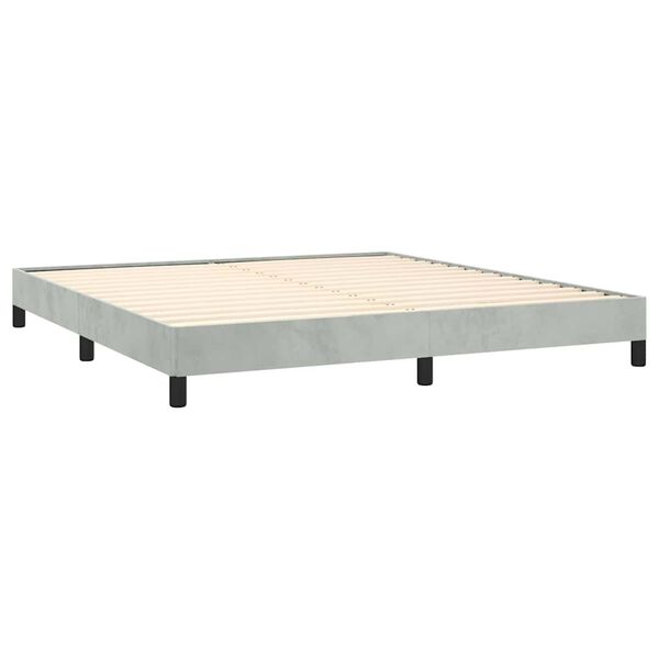 vidaXL Bed Frame without Mattress Light Grey 193x203 cm King Velvet