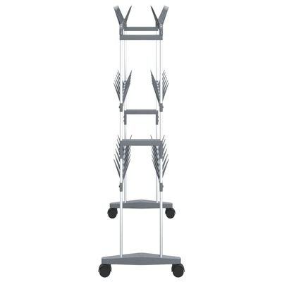 vidaXL Shoe Rack with Wheels Silver 66x27x100 cm