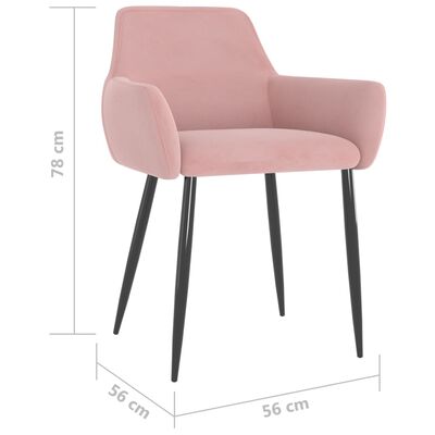 vidaXL Dining Chairs 2 pcs Pink Velvet