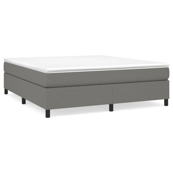 vidaXL Bed Frame without Mattress Dark Grey California King Fabric (US Only)