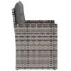 vidaXL Garden Armchair with Cushions Grey Poly Rattan
