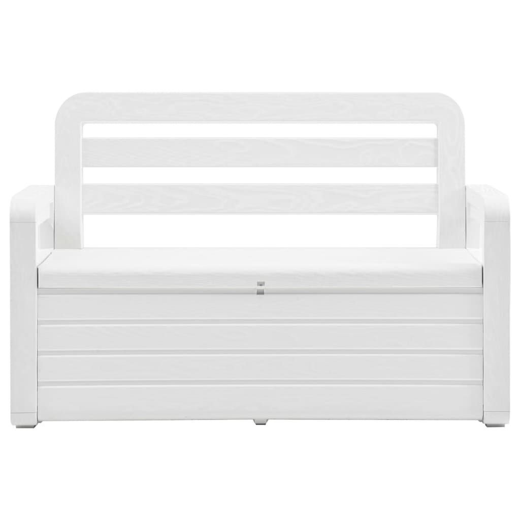 vidaXL Garden Storage Bench 132.5 cm Plastic White