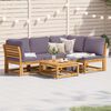vidaXL 5 Piece Garden Lounge Set with Cushions Solid Wood Acacia