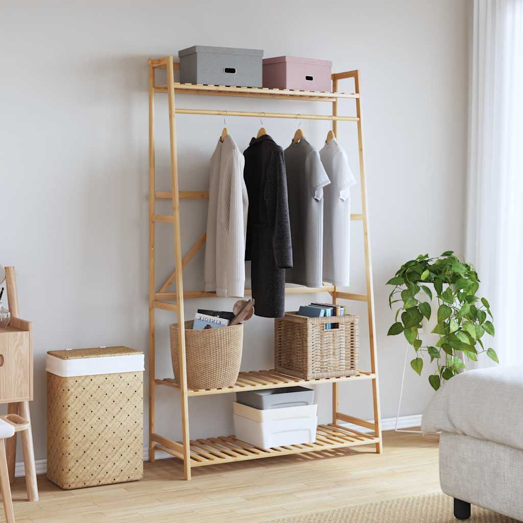 vidaXL Clothes Rack with Shelves 110x40x180 cm Bamboo
