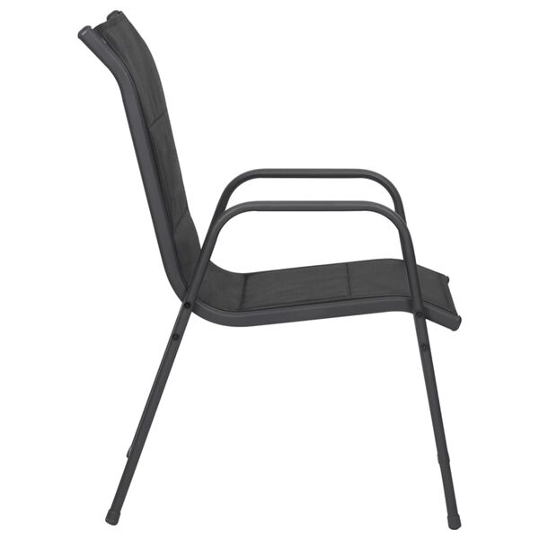 vidaXL Garden Chairs 2 pcs Steel and Textilene Black