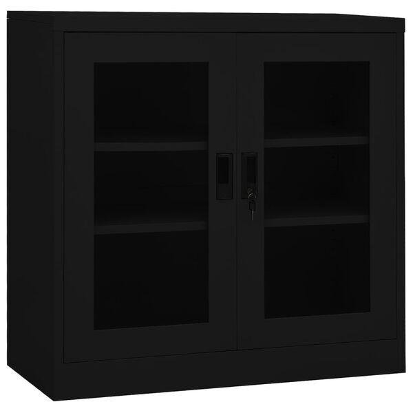 vidaXL Office Cabinet Black 90x40x90 cm Steel