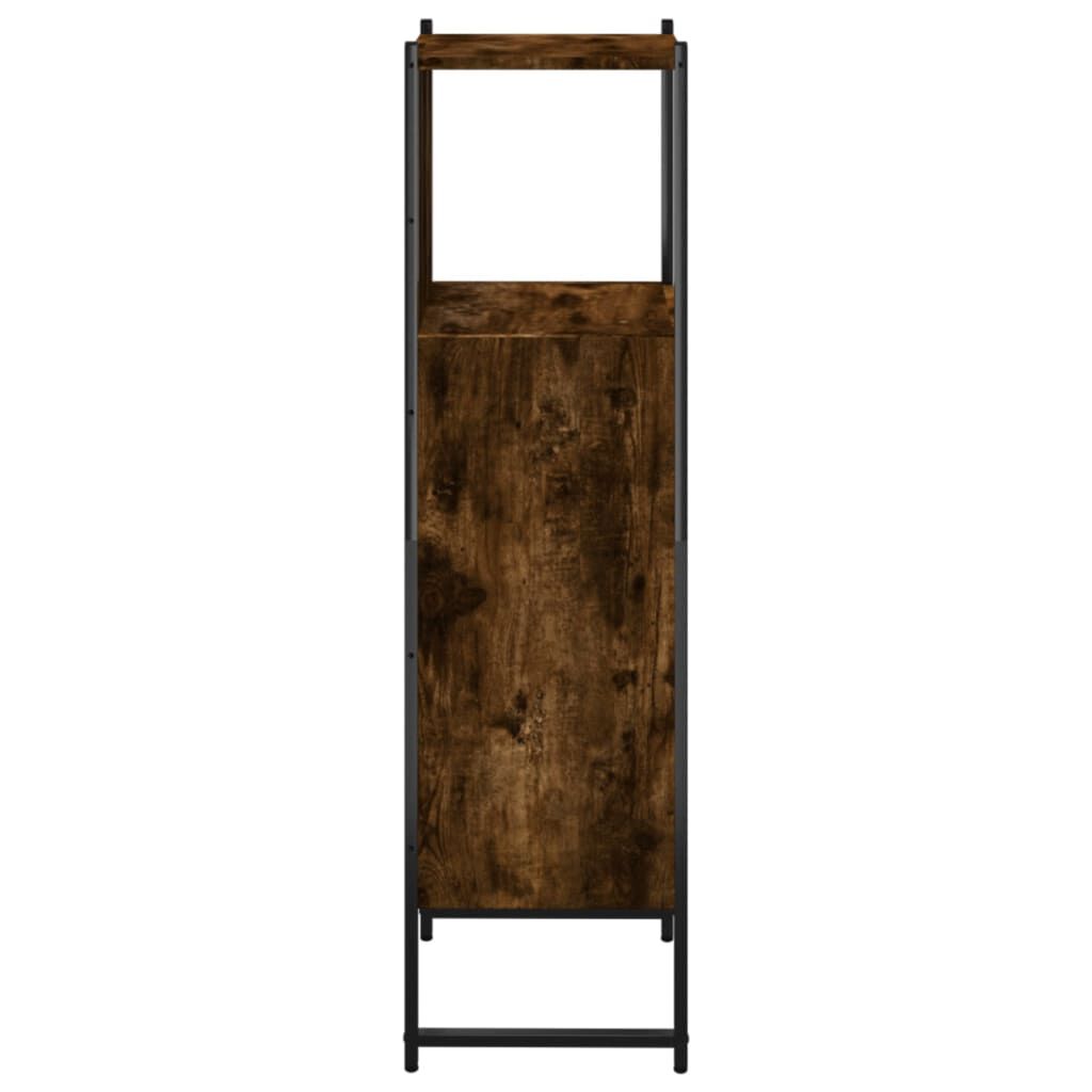 vidaXL Bathroom Cabinet Smoked Oak 33x33x120.5 cm Engineered Wood
