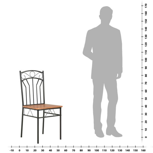 vidaXL Dining Chairs 2 pcs Brown MDF