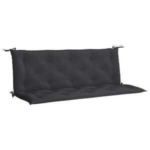 vidaXL Garden Bench Cushion Black 150x(50+50)x7cm Oxford Fabric