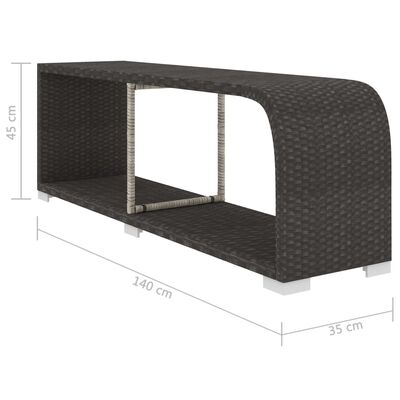 vidaXL 8 Piece Garden Lounge Set with Cushions Poly Rattan Black