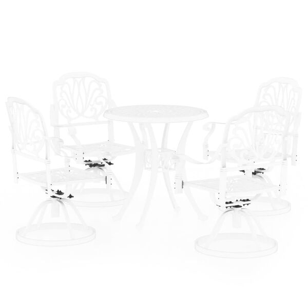vidaXL 5 Piece Bistro Set Cast Aluminium White