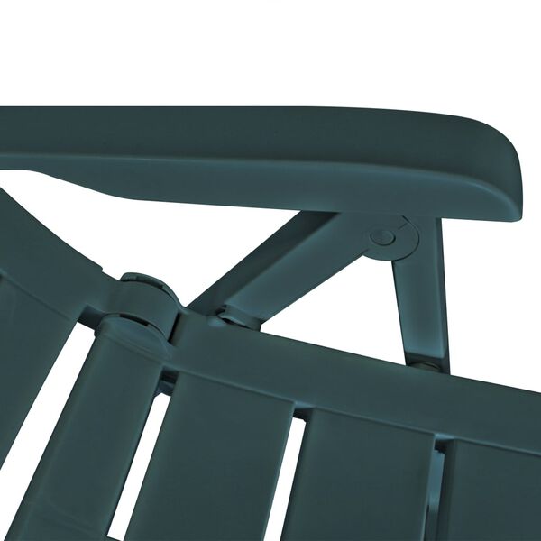 vidaXL Reclining Garden Chairs 6 pcs Plastic Green