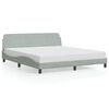 vidaXL Bed Frame "Dover" Light Grey 183x213 cm Velvet
