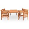 vidaXL 7 Piece Outdoor Dining Set with Cushions Solid Wood Acacia