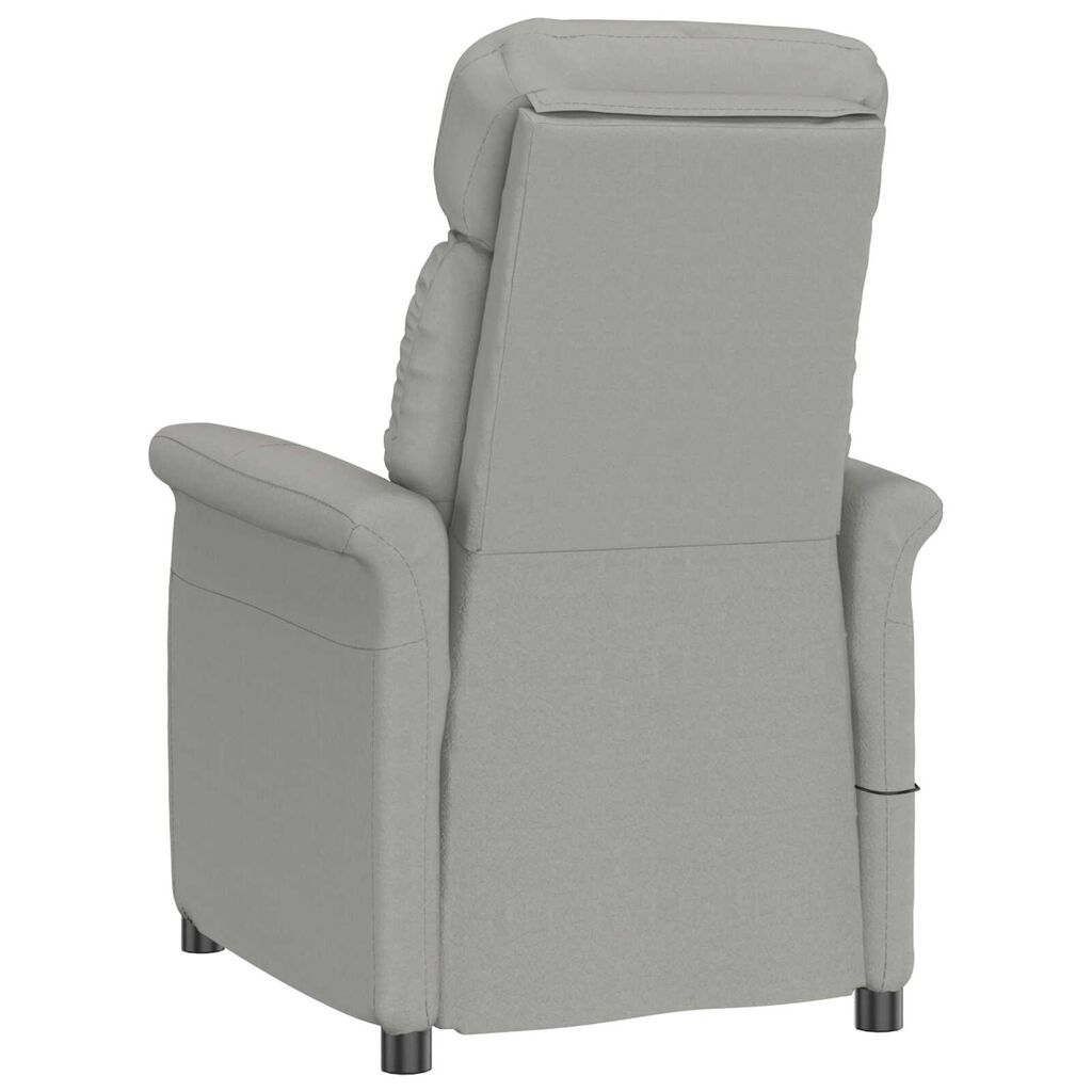 vidaXL Massage Chair Light Grey Microfibre Fabric