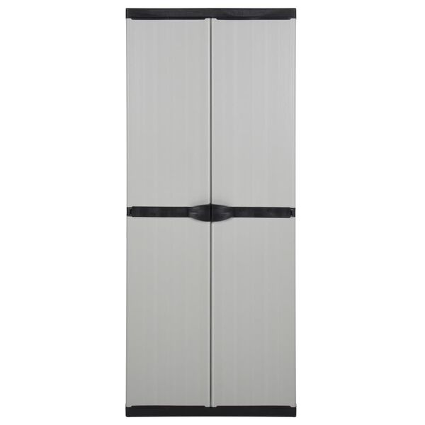 vidaXL Garden Storage Cabinet with 3 Shelves Grey&Black 68x40x168 cm