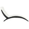 vidaXL Folding Sun Lounger with Cushion Poly Rattan Black