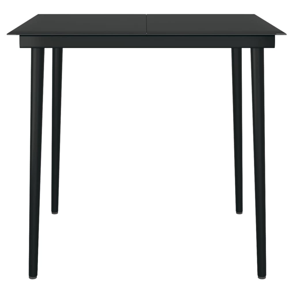 vidaXL 3 Piece Garden Dining Set with Cushions Black