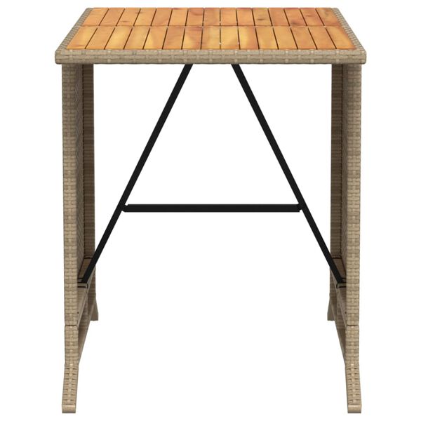 vidaXL 3 Piece Bistro Set with Cushions Beige Poly Rattan