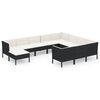 vidaXL 11 Piece Garden Lounge Set with Cushions Poly Rattan Black