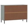 vidaXL Sideboard with Metal Legs Grey 113x40x77 cm Solid Wood OSLO